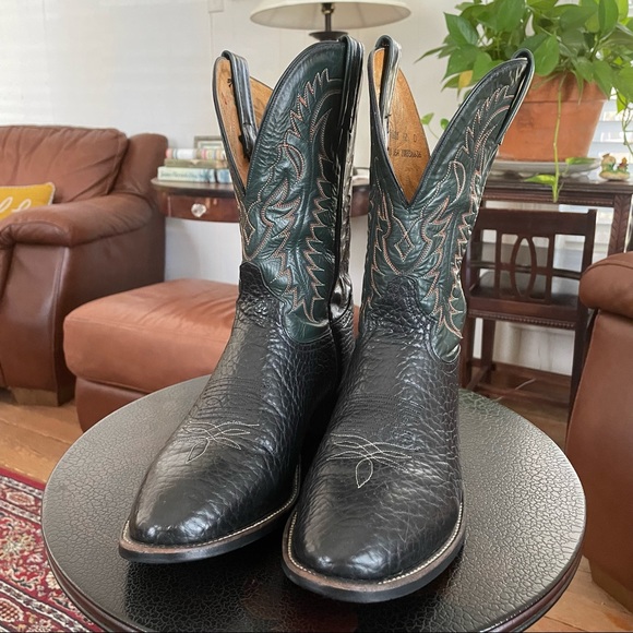 Tony Lama Shoes Tony Lama Western Roper Boots Dark Green And Black
